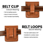 Leather Village tan handcrafted leather mobile holster case