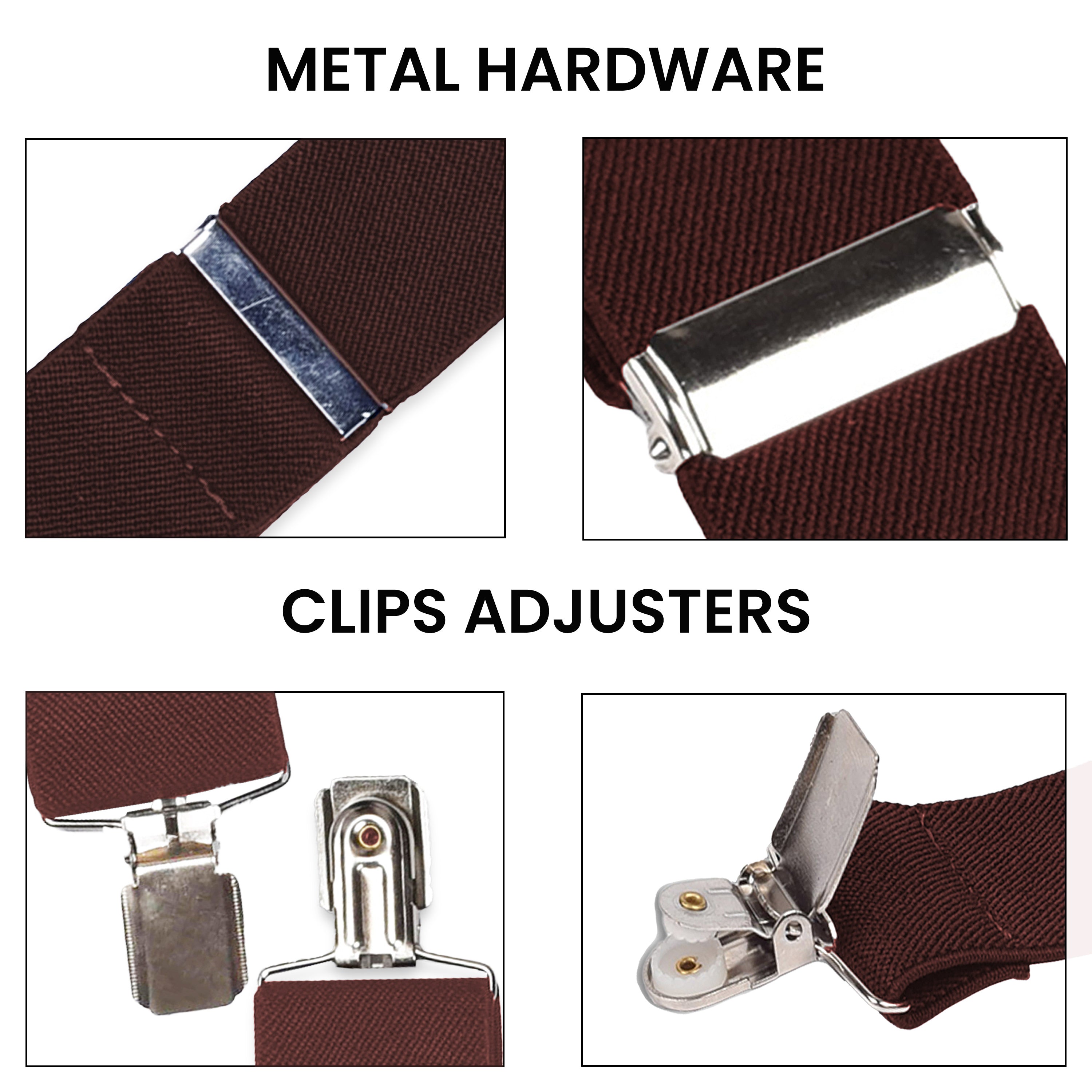 Adjustable Suspenders for Men & Women X-Back Elastic Braces with Strong Clips, Classic Style for Any Occasion