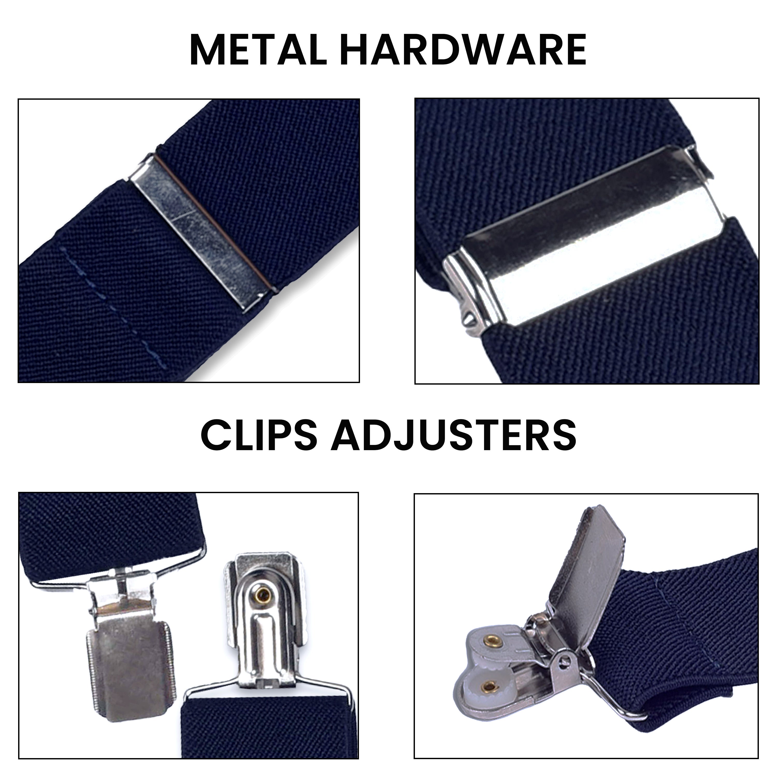 Adjustable Suspenders for Men & Women X-Back Elastic Braces with Strong Clips, Classic Style for Any Occasion