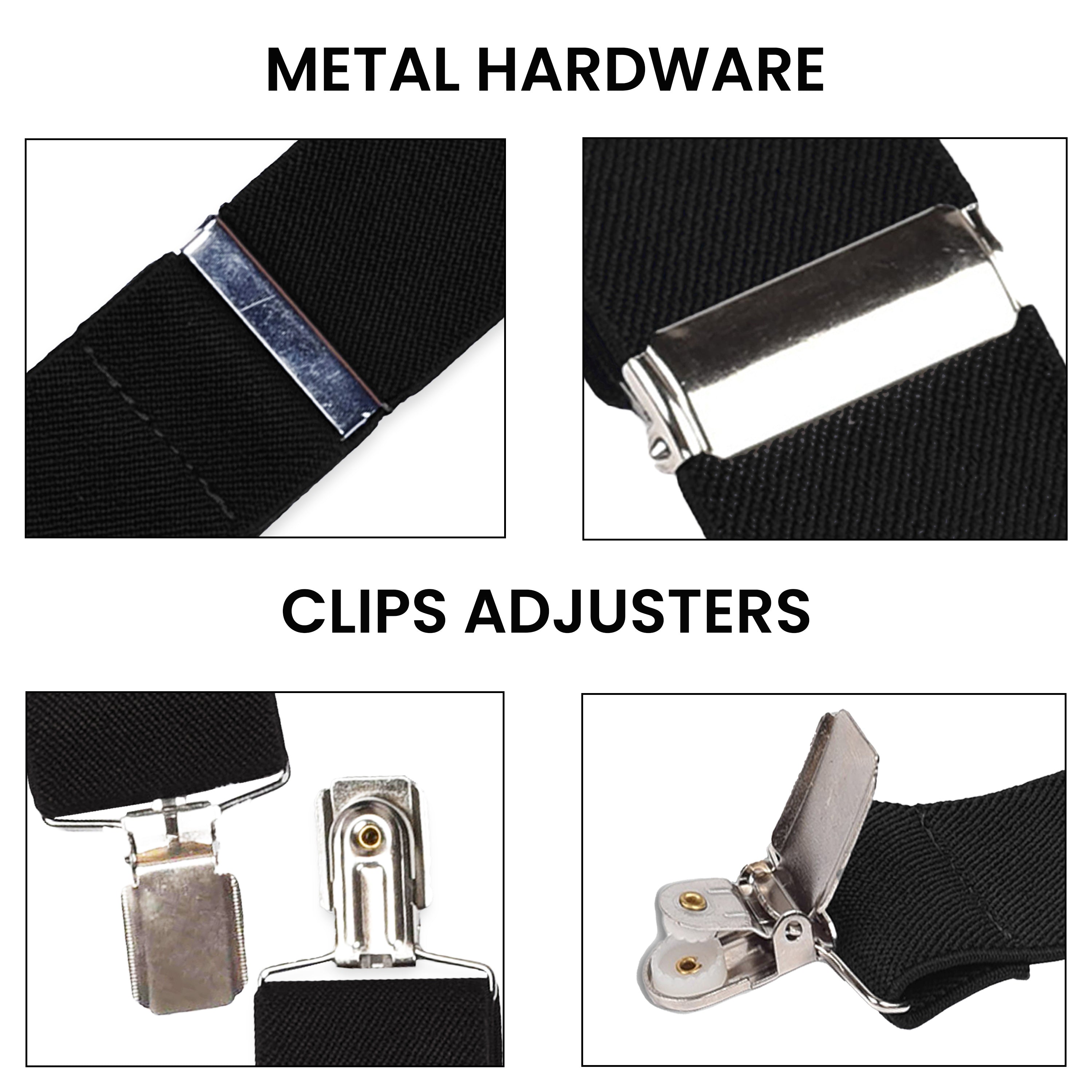 Adjustable Suspenders for Men & Women X-Back Elastic Braces with Strong Clips, Classic Style for Any Occasion