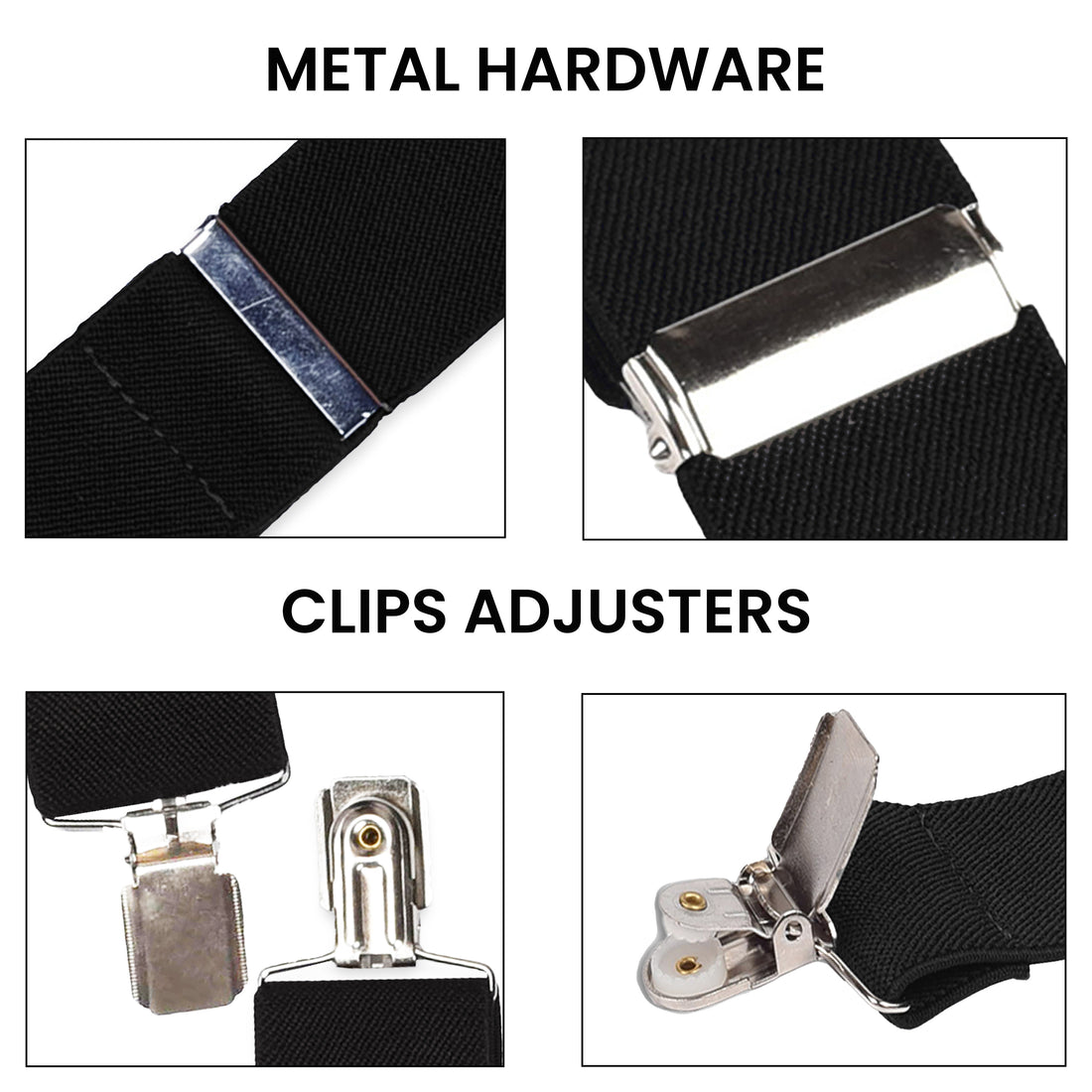 Adjustable Suspenders for Men & Women X-Back Elastic Braces with Strong Clips, Classic Style for Any Occasion