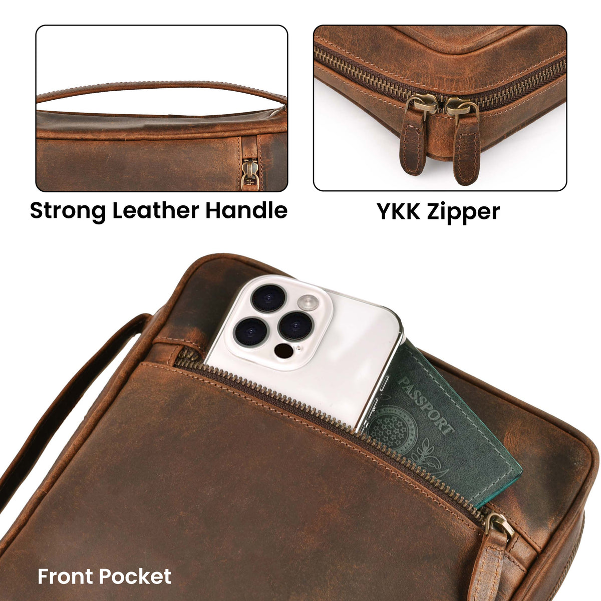 Handmade Vintage Leather Bible Cover for Men & Women - Large Protective Bible Case & Organizer for Church, Travel & Study Christian Religious Antique Bookmark