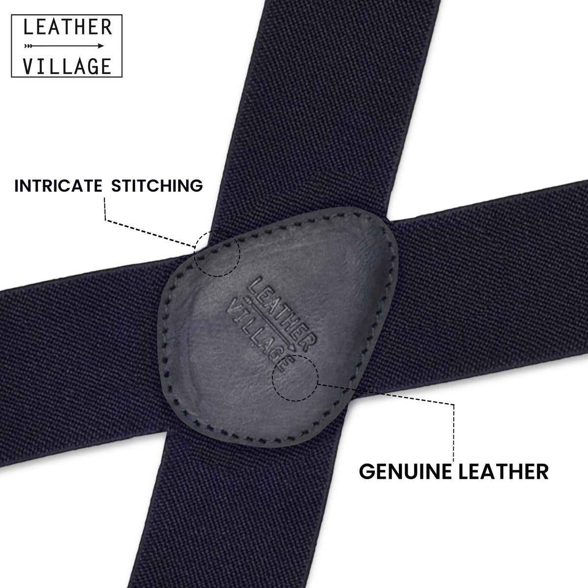 LEATHER VILLAGE Adjustable Suspenders for Men & Women X-Back Elastic Braces with Strong Clips, Classic Style for Any Occasion