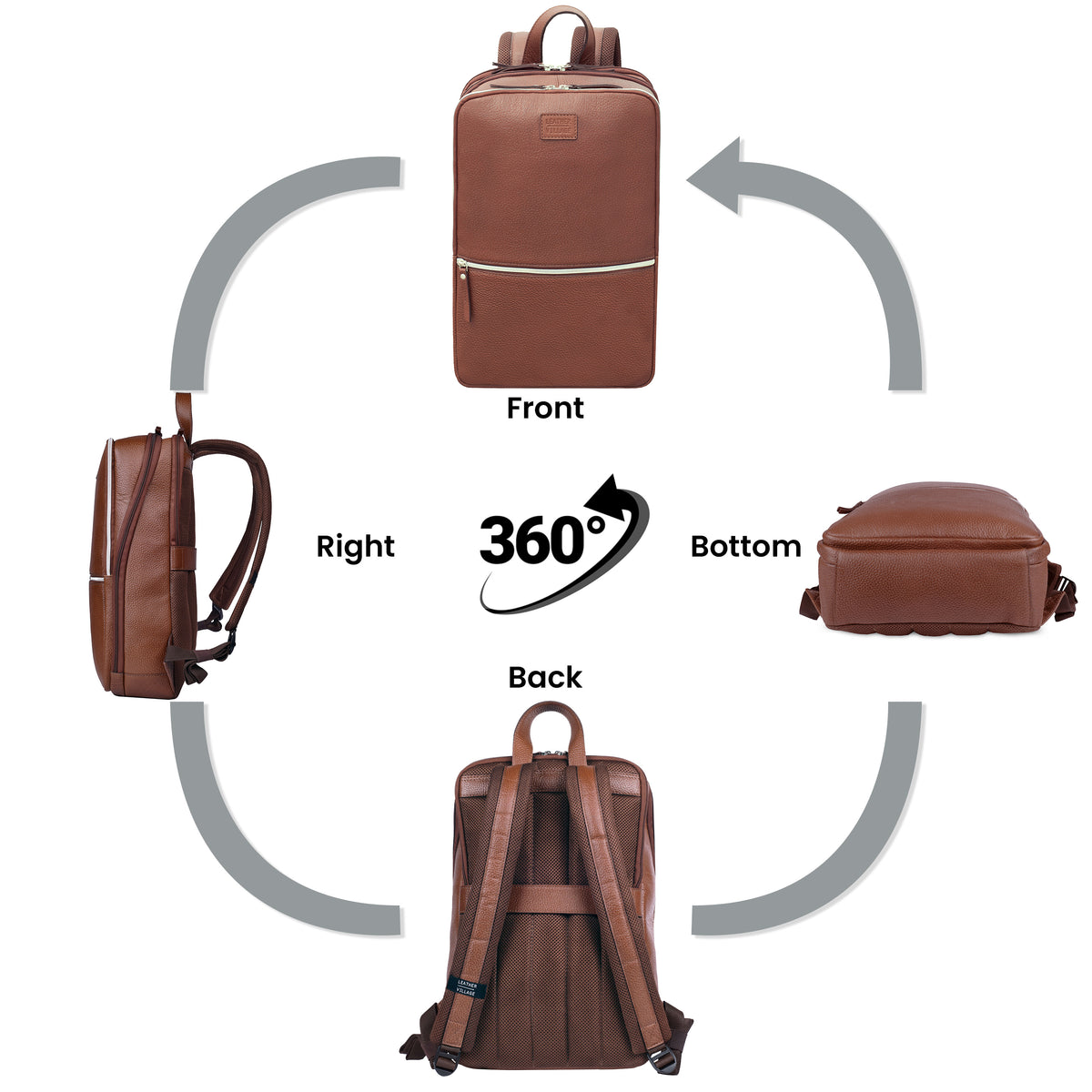 LEATHER VILLAGE Leather Backpack for Men & Women– 16.1" Handmade Vintage Daypack Laptop Bag for Work, Travel, Office & School