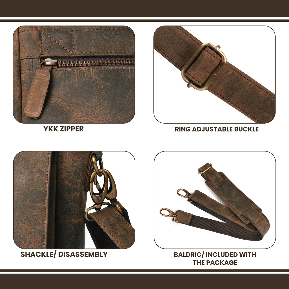 Vintage Handmade Leather Satchel Bag- 15.5 Inch Laptop Messenger Bag, Briefcase Shoulder Bag for Men & Women