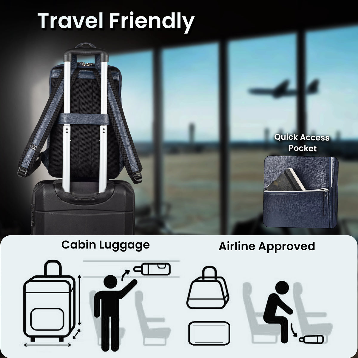 LEATHER VILLAGE Leather Backpack for Men & Women– 16.1" Handmade Vintage Daypack Laptop Bag for Work, Travel, Office & School