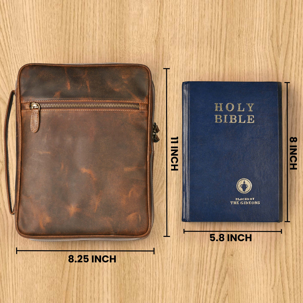 Handmade Vintage Leather Bible Cover for Men & Women - Large Protective Bible Case & Organizer for Church, Travel & Study Christian Religious Antique Bookmark