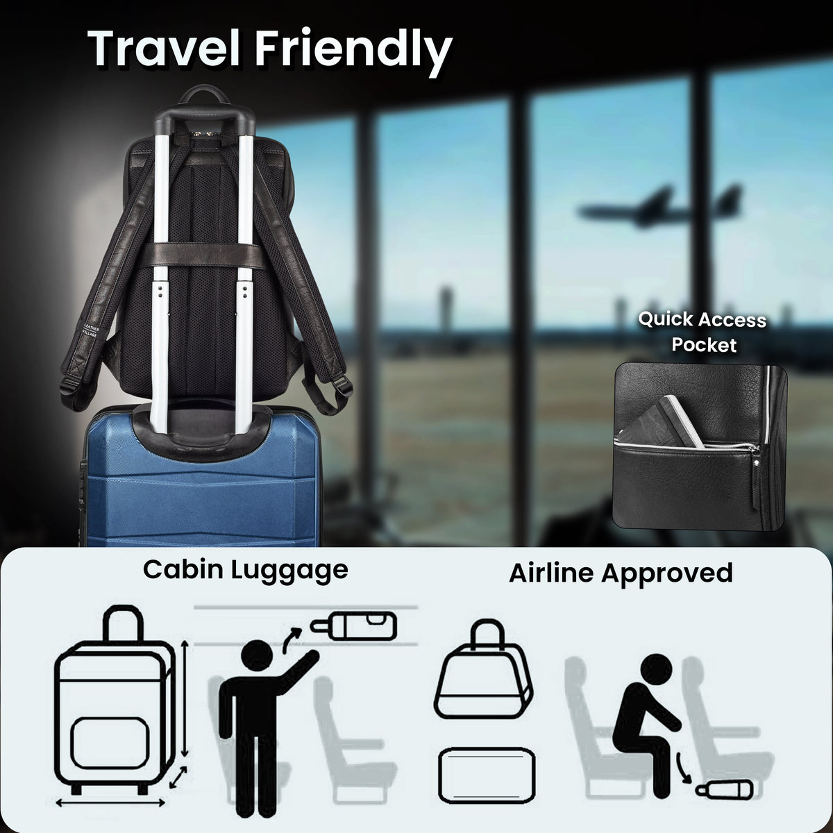 LEATHER VILLAGE Leather Backpack for Men & Women– 16.1" Handmade Vintage Daypack Laptop Bag for Work, Travel, Office & School