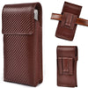 LEATHER VILLAGE Carbon Fiber Genuine Leather Phone Holster with Belt Clip - Available in Black, Brown, Tan
