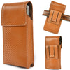 LEATHER VILLAGE Carbon Fiber Genuine Leather Phone Holster with Belt Clip - Available in Black, Brown, Tan