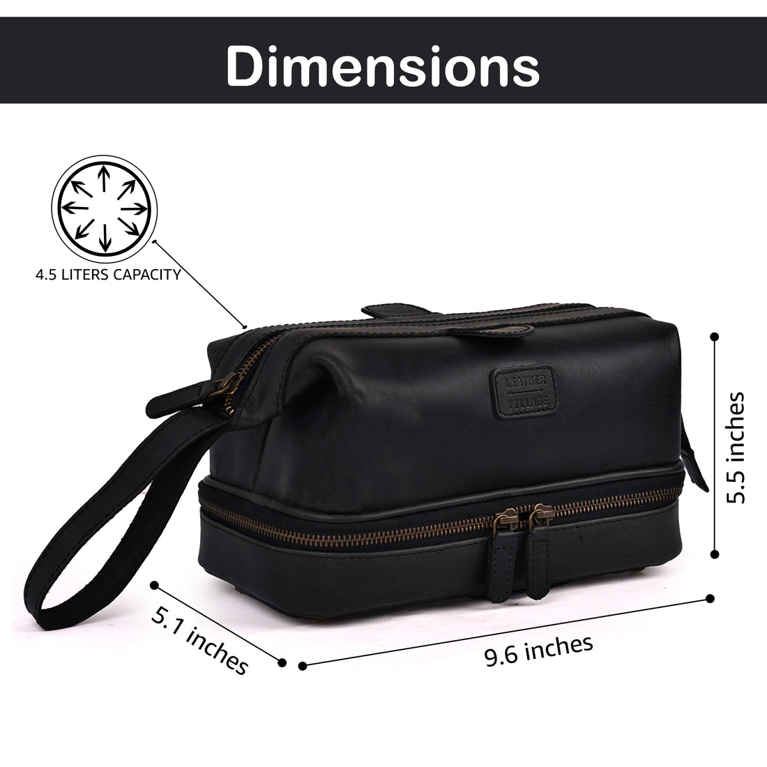 Genuine Leather Toiletry Bag for Men & Women - Mens Toiletry Shower Organizer Dopp Kit , Pouch for Traveling