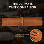 Leather Village genuine leather chef knife storage roll case