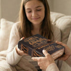 Leather Bound Handmade Christian Bible Journal - Brown