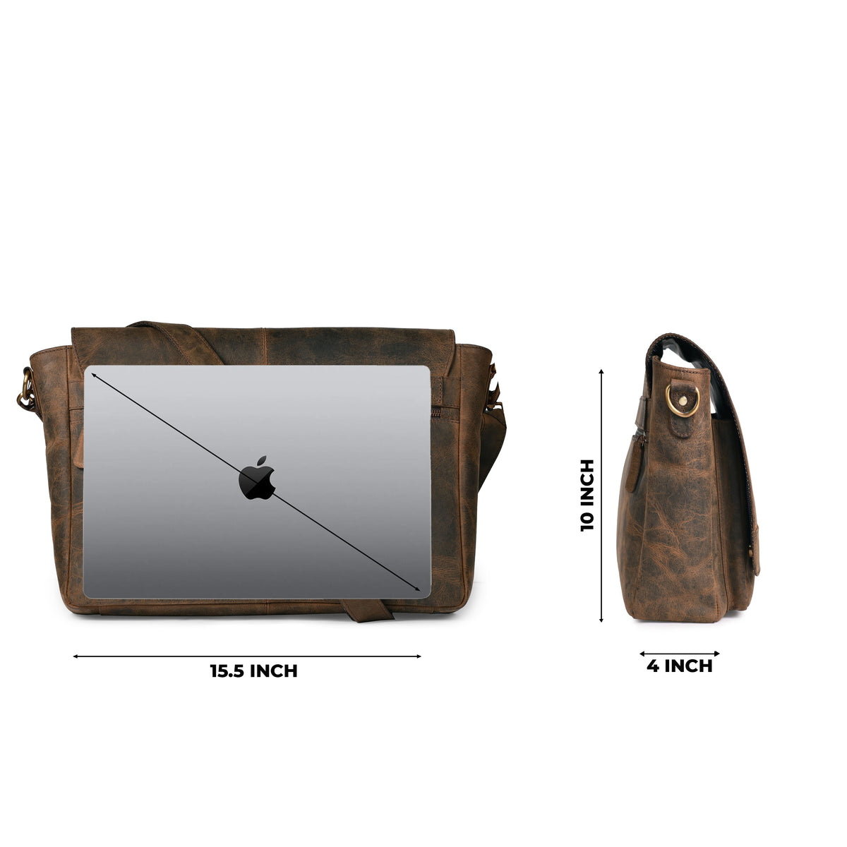 Vintage Handmade Leather Satchel Bag- 15.5 Inch Laptop Messenger Bag, Briefcase Shoulder Bag for Men & Women