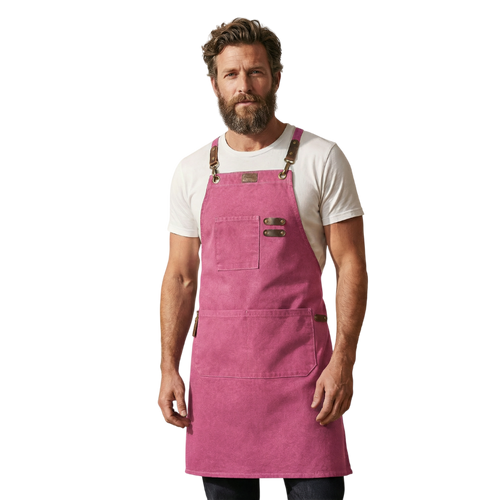 Leather Village canvas cross back work apron for men durable