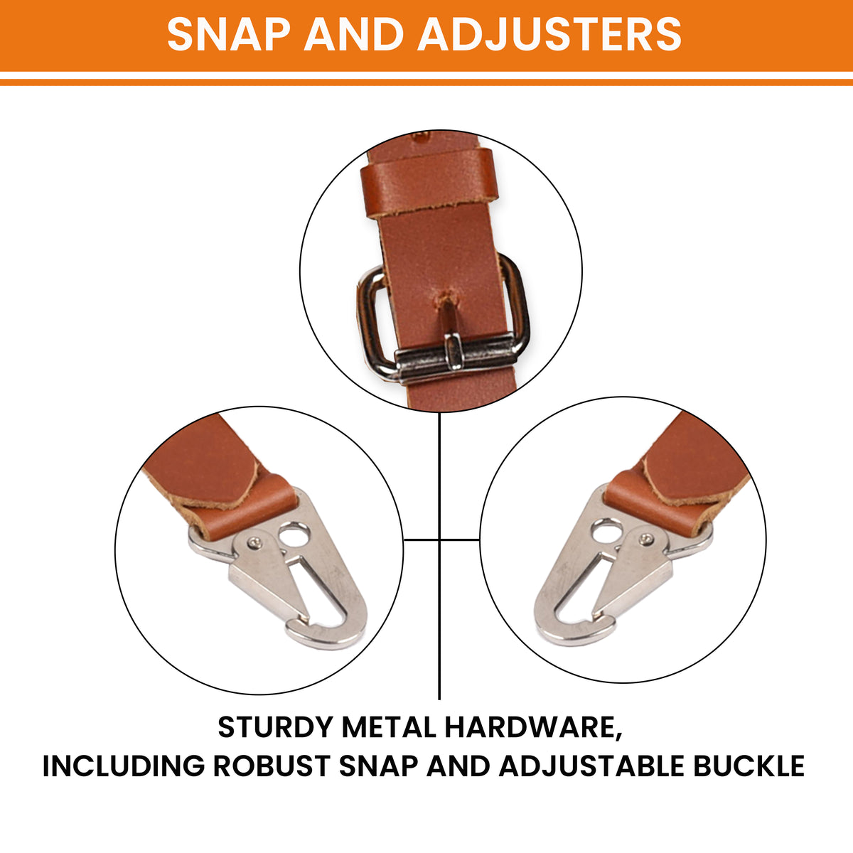 Leather Suspenders for Men & Women Adjustable Y-Back Braces with Snaps Vintage Classic Style for Any Occasion