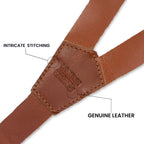 Leather Suspenders for Men & Women Adjustable Y-Back Braces with Snaps Vintage Classic Style for Any Occasion Leather Village