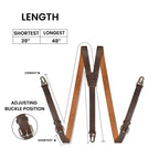 Leather Suspenders for Men & Women Adjustable Y-Back Braces with Snaps Vintage Classic Style for Any Occasion Leather Village