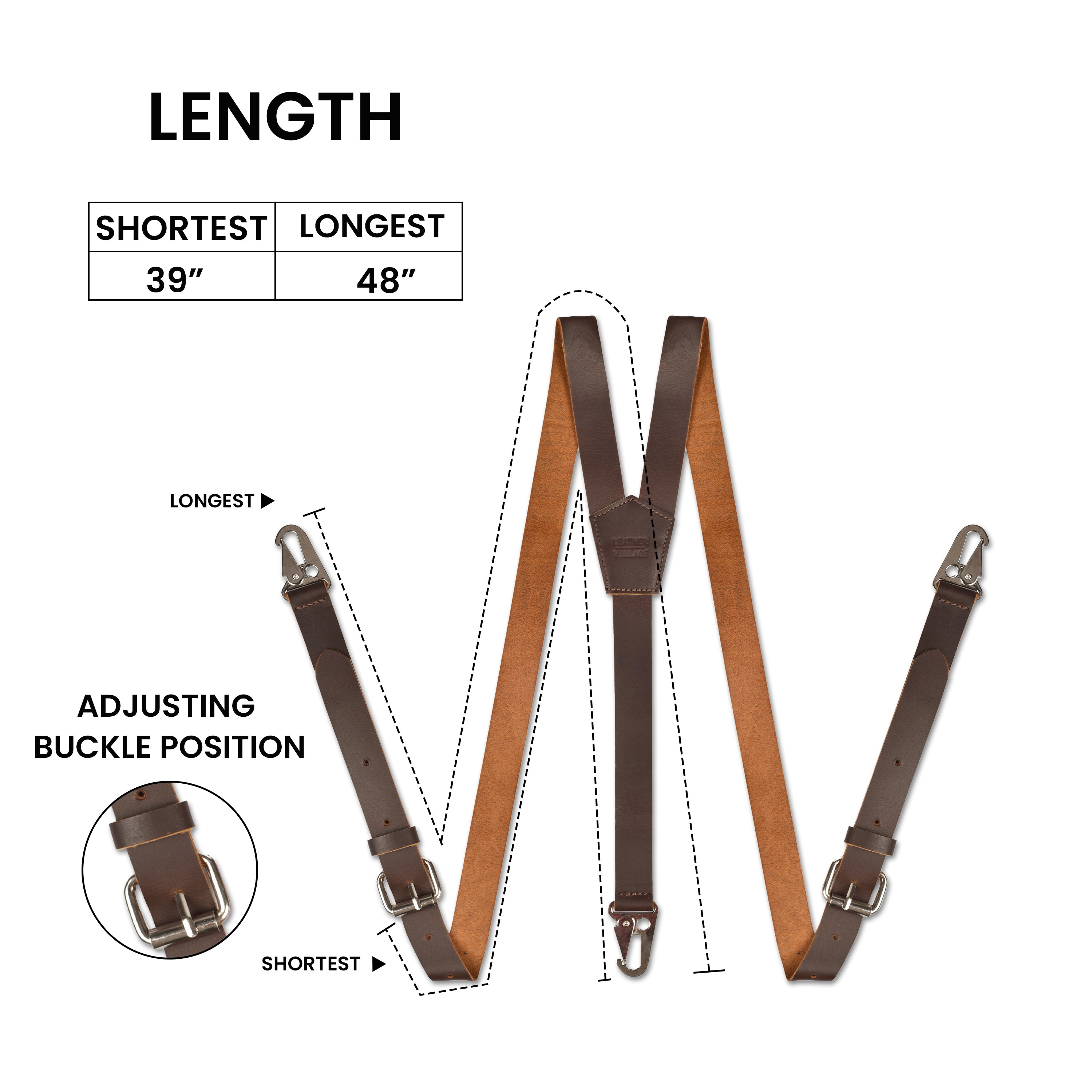 Leather Suspenders for Men & Women Adjustable Y-Back Braces with Snaps Vintage Classic Style for Any Occasion Leather Village