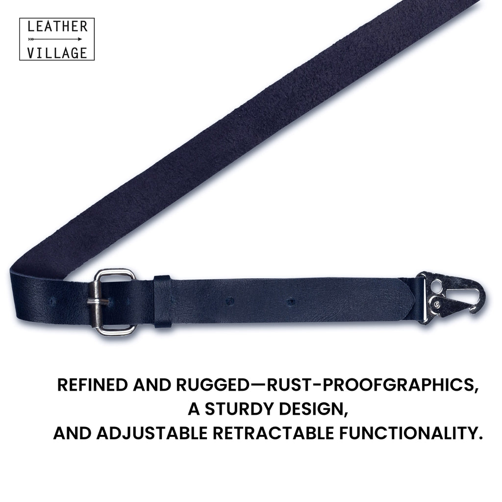 Leather Suspenders for Men & Women Adjustable Y-Back Braces with Snaps Vintage Classic Style for Any Occasion Leather Village