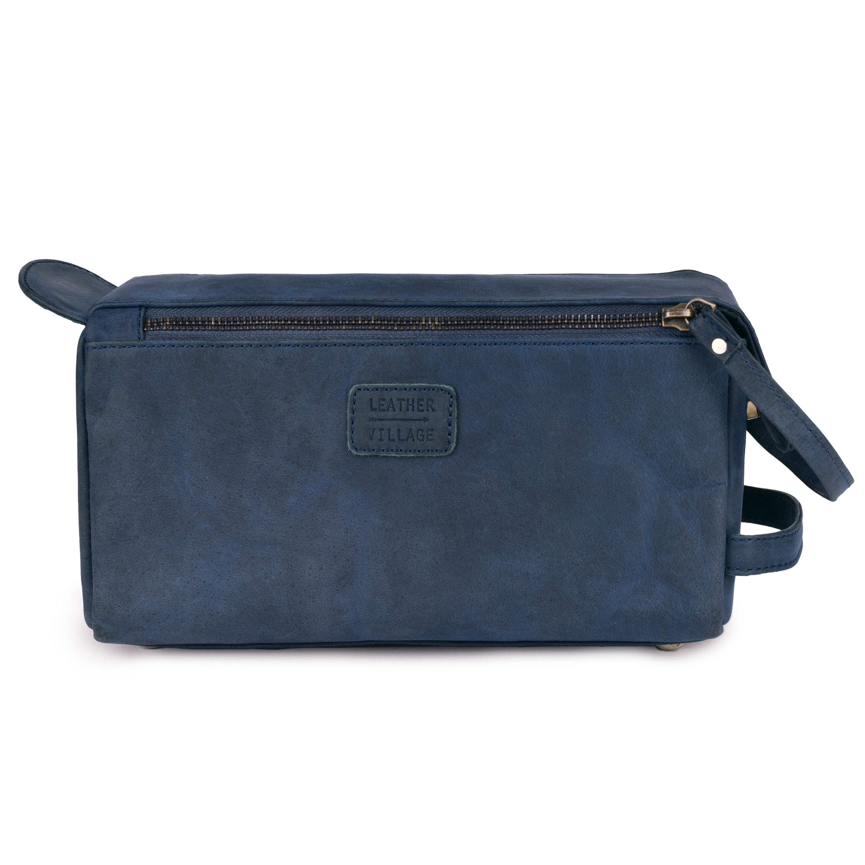 Leather Toiletry Bag – Rustic Brown – Travel Dopp Kit for Men & Women