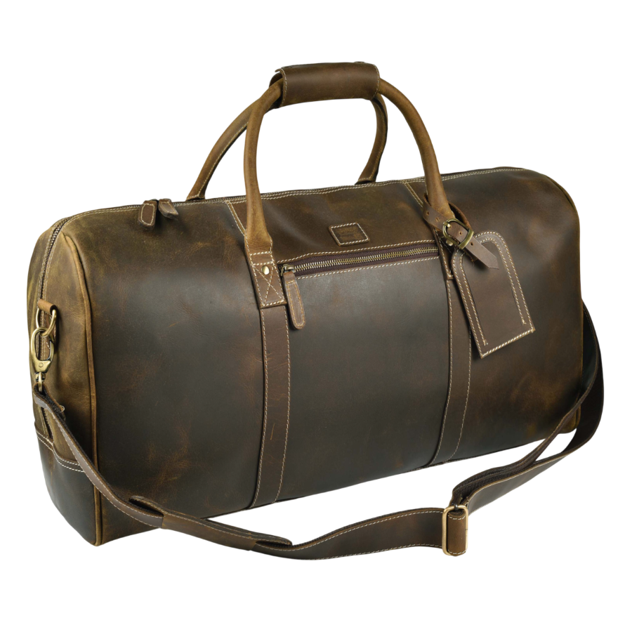 Leather Village leather travel duffel bag for luggage
