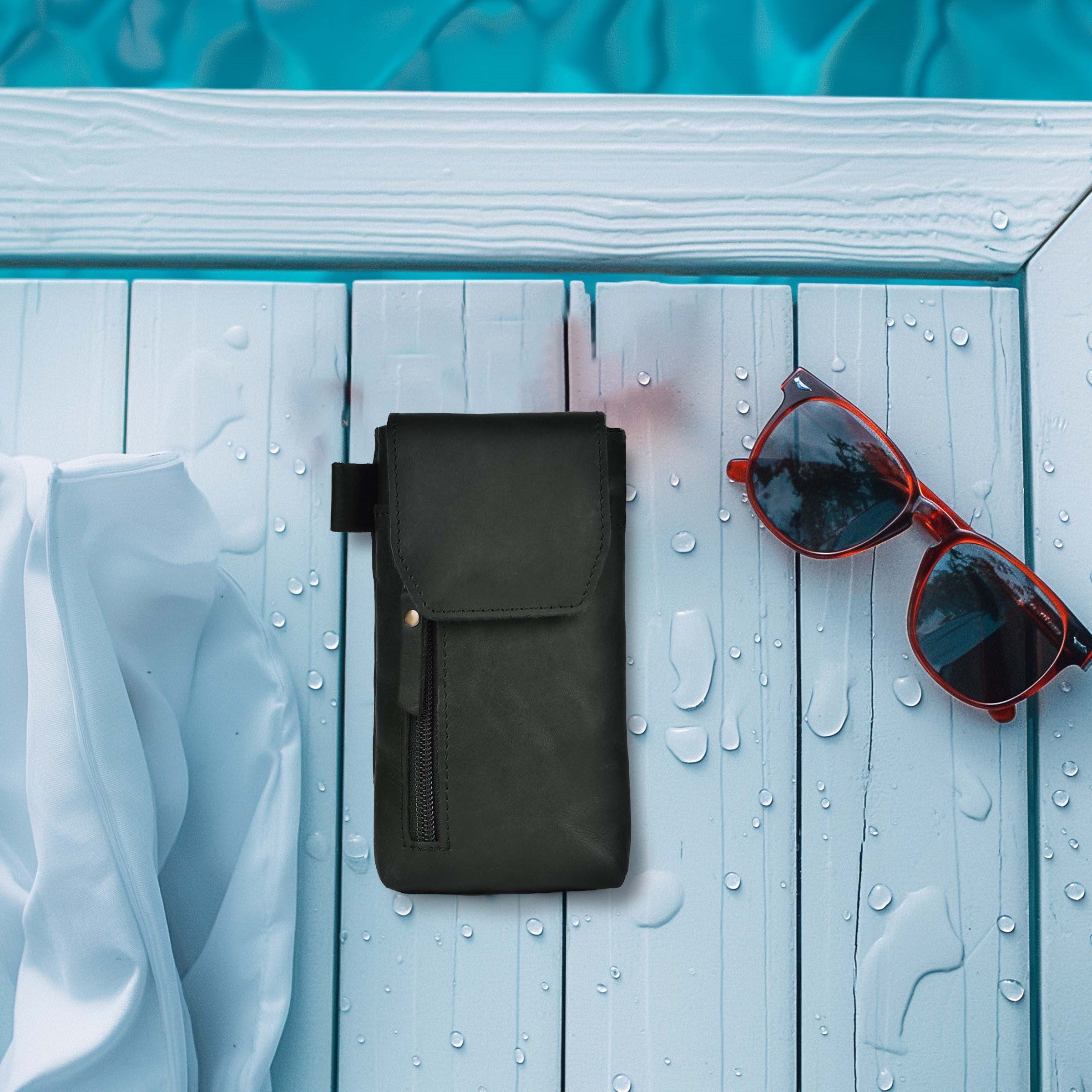 Leather Phone Holster Pouch - Black