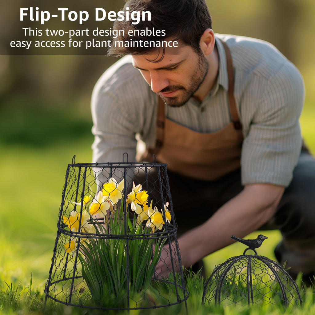 Heavy-Duty Chicken Wire Plant Cloches - Pack of 6 Leather Village