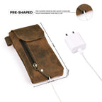 Leather Phone Holster Pouch - Cappuccino Brown Leather Village