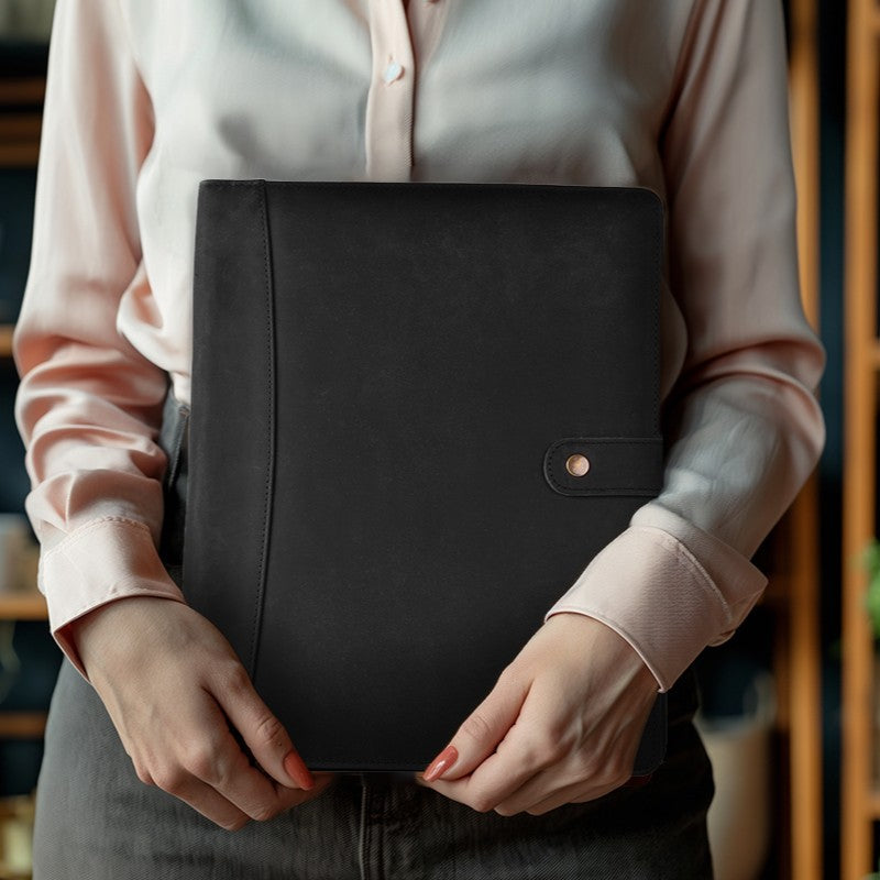 Leather Village carbon fiber leather business padfolio case