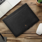Leather Village carbon black executive document organizer pad