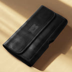 Leather Phone Belt Pouch - Black Leather Village