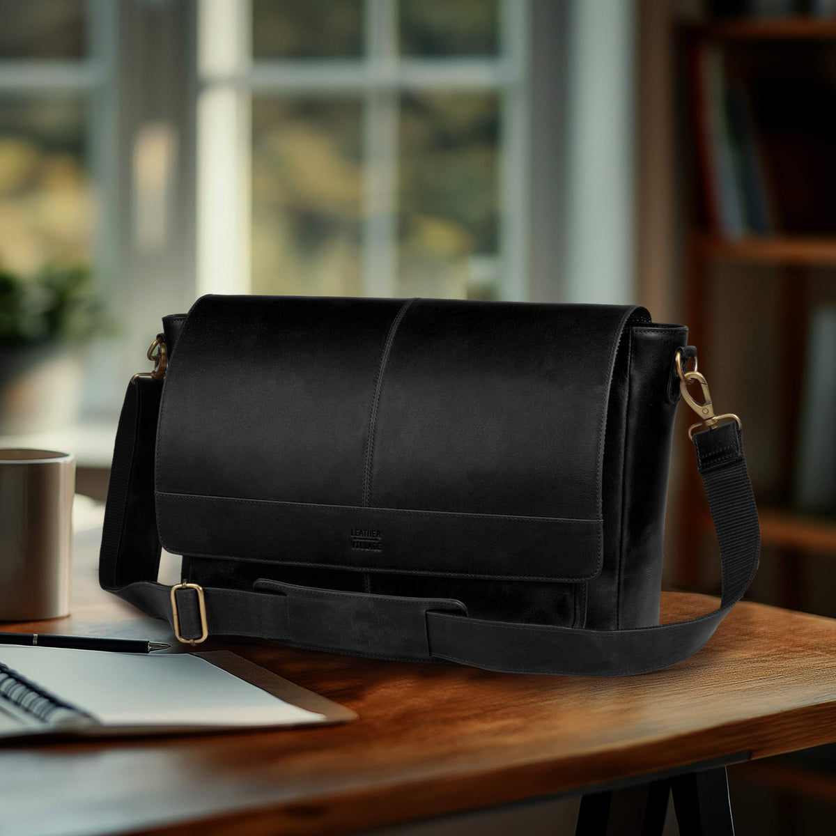 Vintage Handmade Leather Satchel Bag- 15.5 Inch Laptop Messenger Bag, Briefcase Shoulder Bag for Men & Women