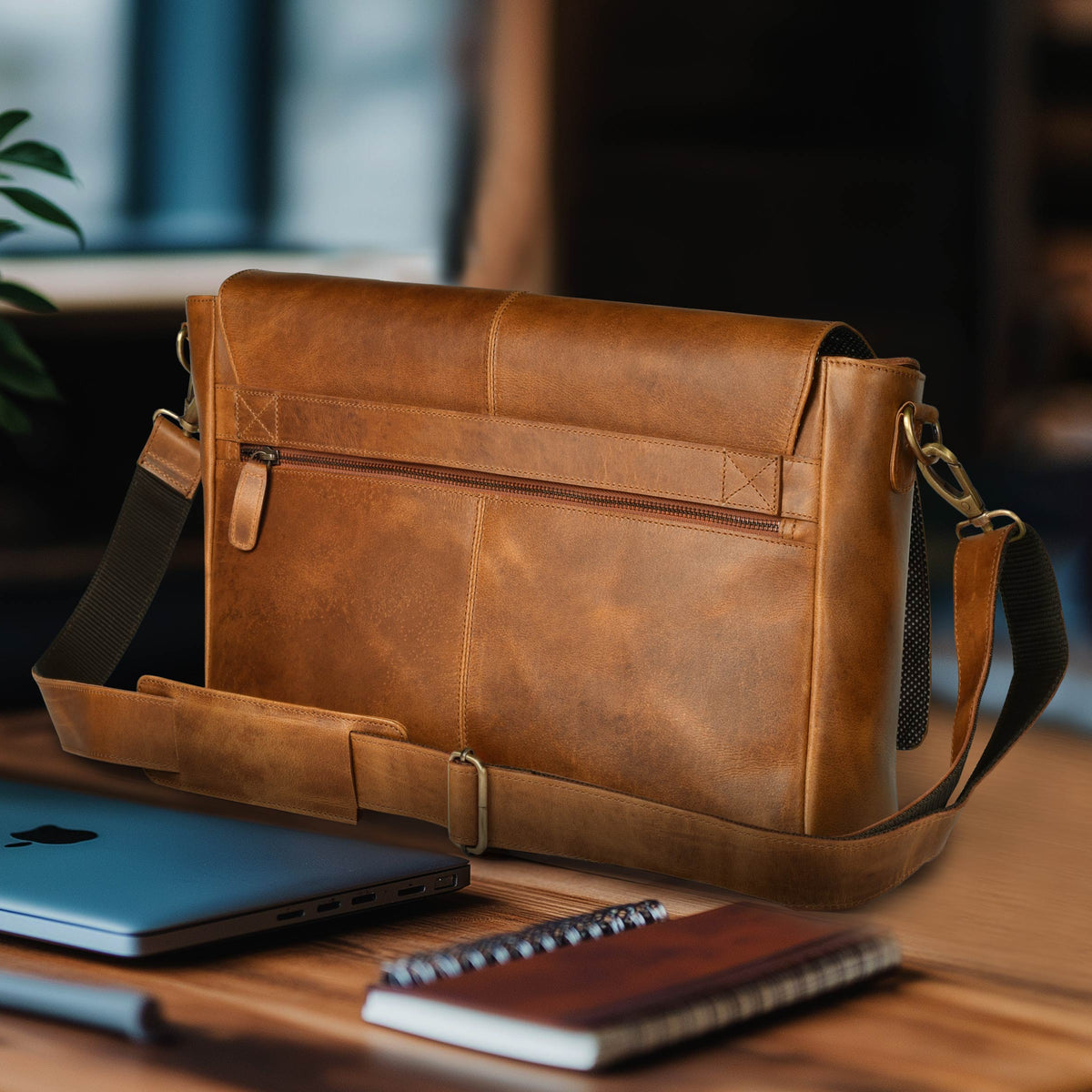 Vintage Handmade Leather Satchel Bag- 15.5 Inch Laptop Messenger Bag, Briefcase Shoulder Bag for Men & Women