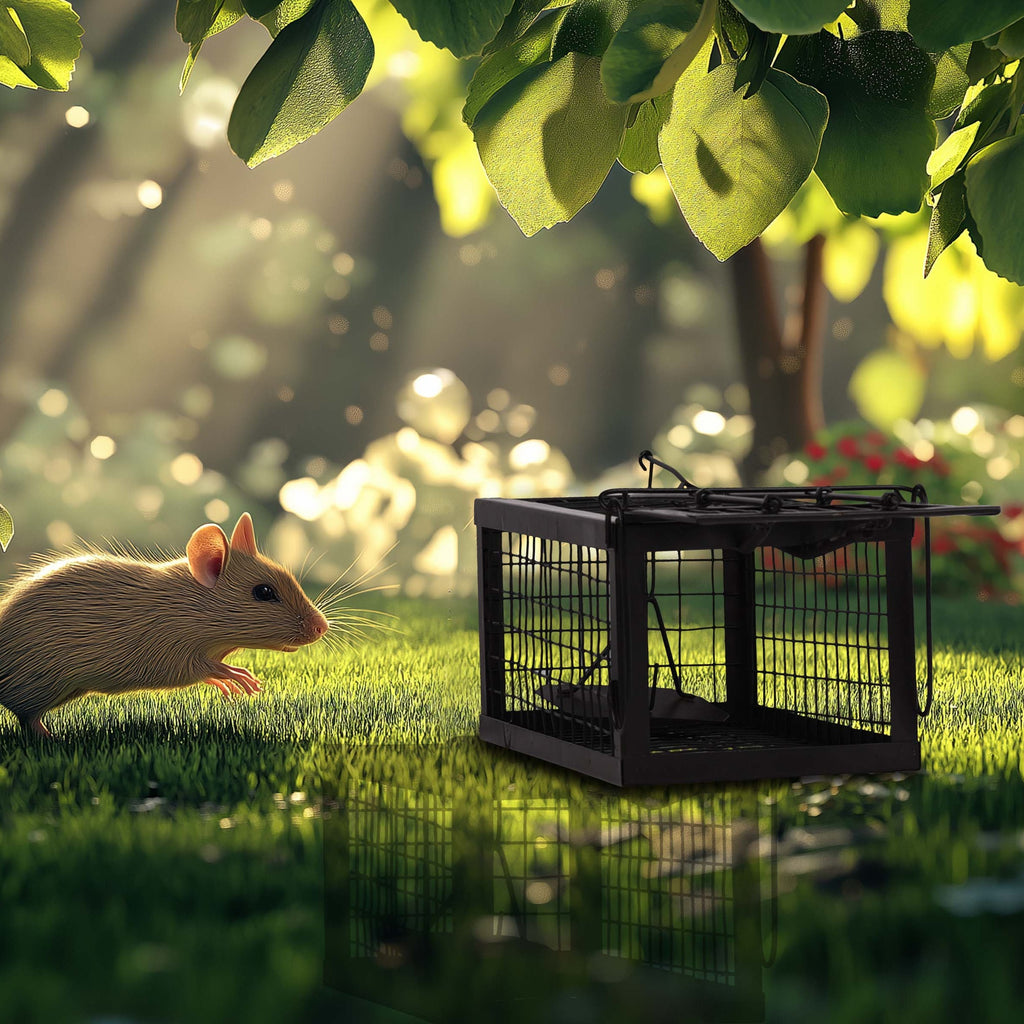 Rat Traps Humane Live Mouse Vole Chipmunk Trap Cage - (Black) Leather Village