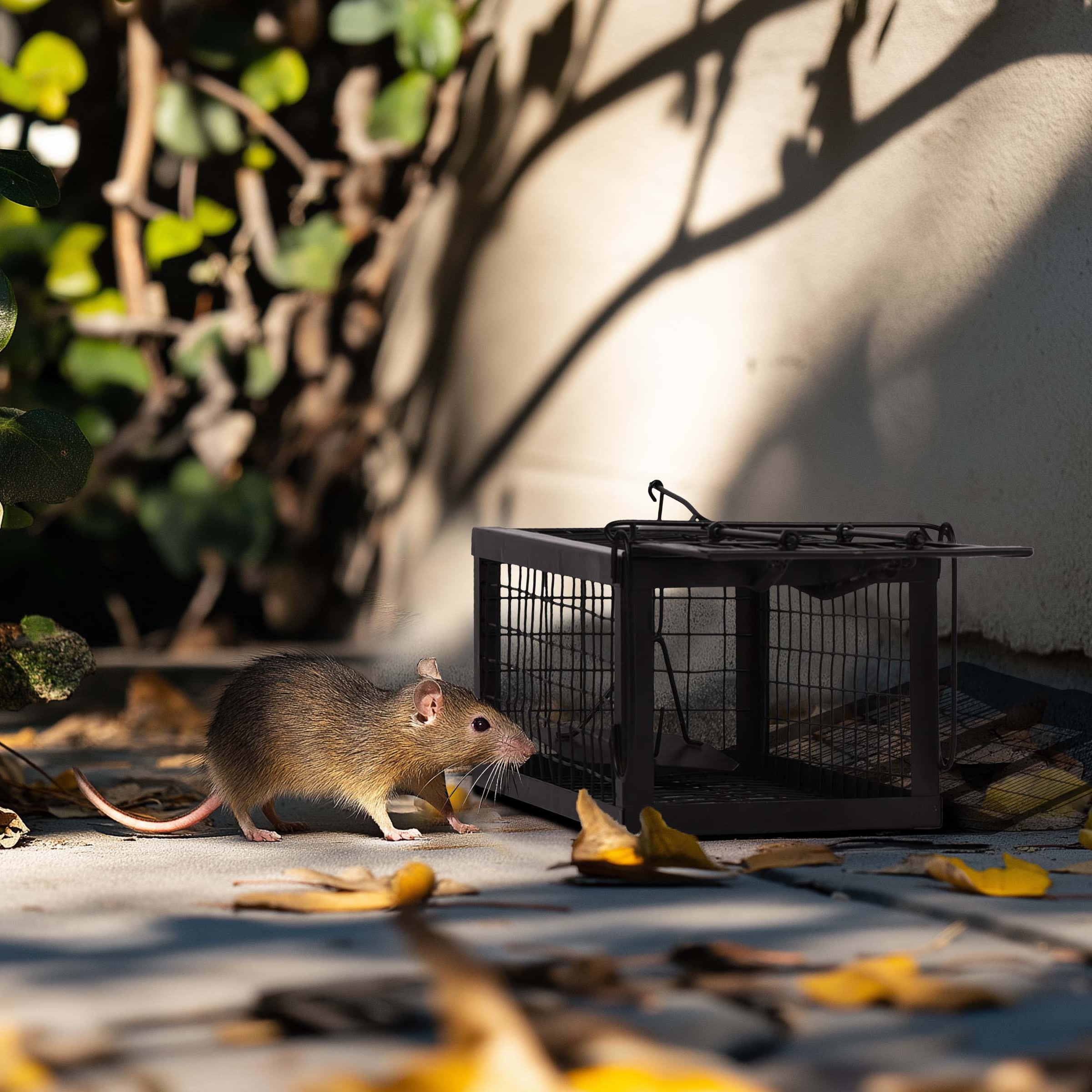 Rat Traps Humane Live Mouse Vole Chipmunk Trap Cage for Indoor and Outdoor (Black)