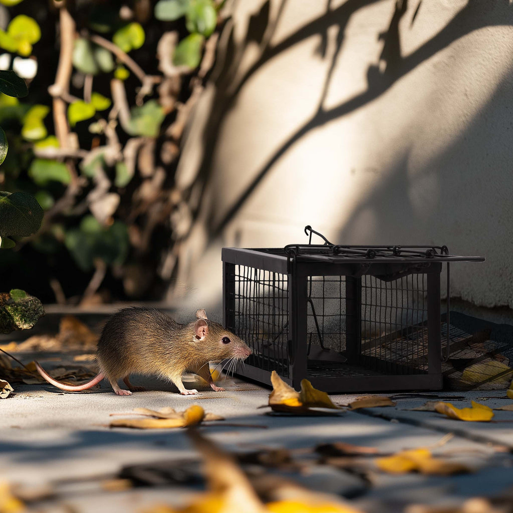 Rat Traps Humane Live Mouse Vole Chipmunk Trap Cage - (Black) Leather Village