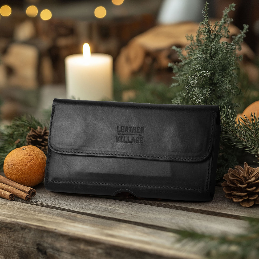 Leather Phone Holster Belt Clip Style for Men – Cell Phone Holsters Leather Belt Pouch – Horizontal Cell Phone Holder for Belt with Magnet Closure – Leather Cell Phone Holder for Belt