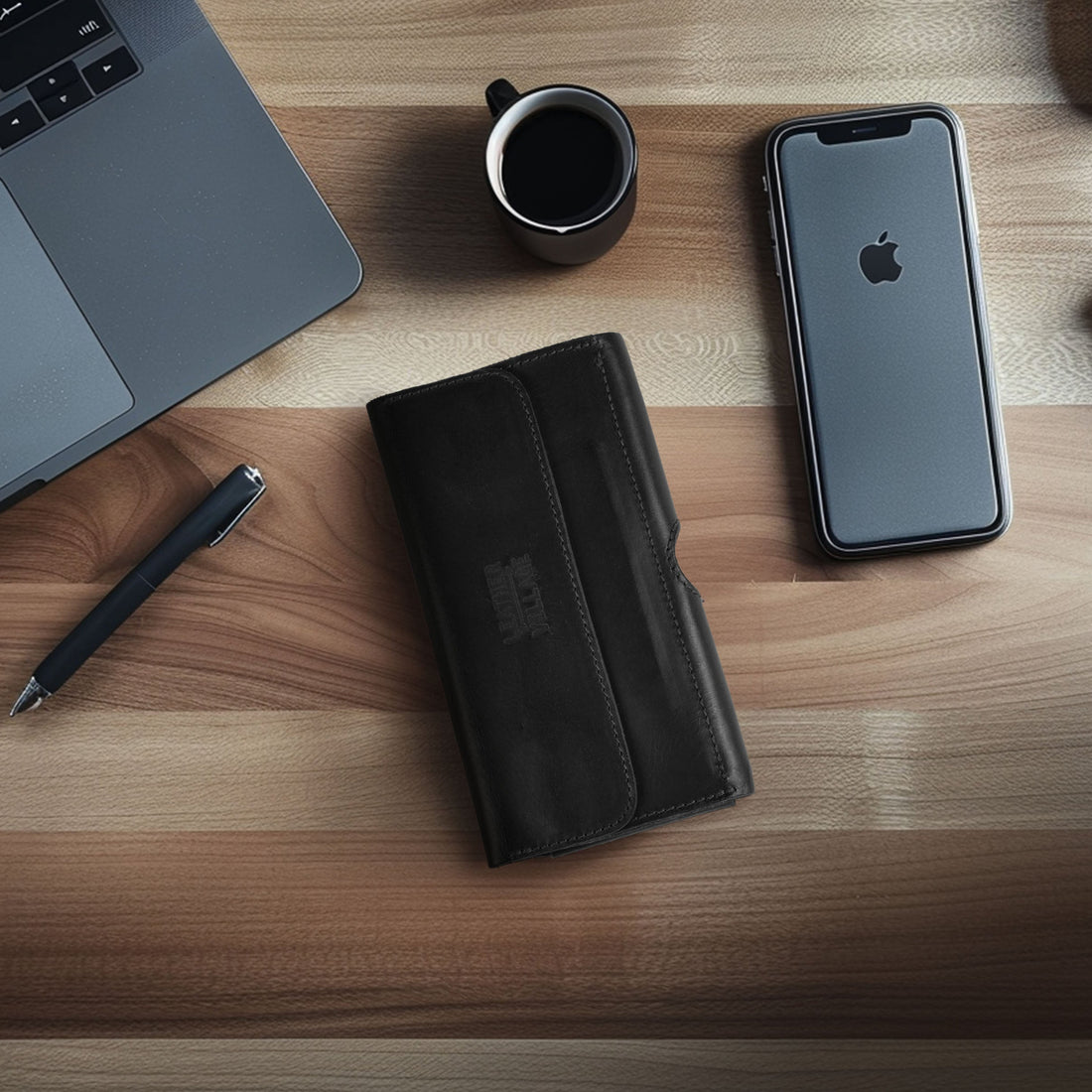 Leather Phone Holster Belt Clip Style for Men – Cell Phone Holsters Leather Belt Pouch – Horizontal Cell Phone Holder for Belt with Magnet Closure – Leather Cell Phone Holder for Belt