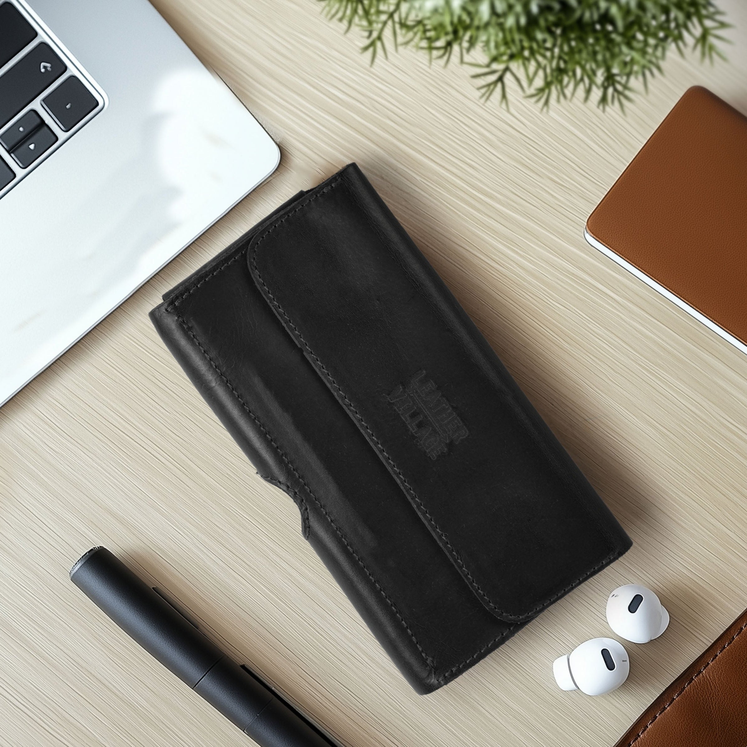 Leather Phone Holster Belt Clip Style for Men – Cell Phone Holsters Leather Belt Pouch – Horizontal Cell Phone Holder for Belt with Magnet Closure – Leather Cell Phone Holder for Belt