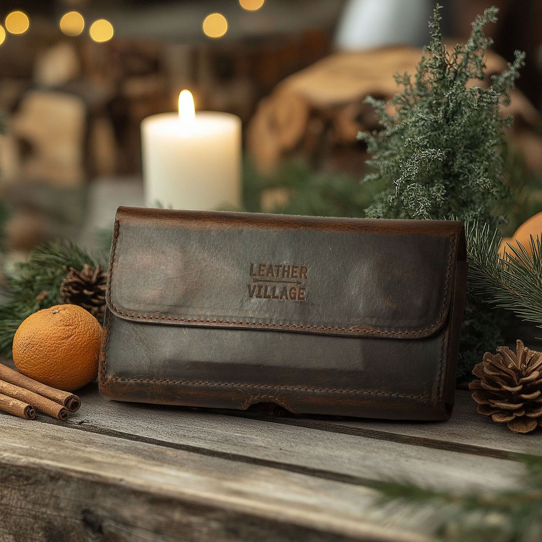 Leather Phone Holster Belt Clip Style for Men – Cell Phone Holsters Leather Belt Pouch – Horizontal Cell Phone Holder for Belt with Magnet Closure – Leather Cell Phone Holder for Belt