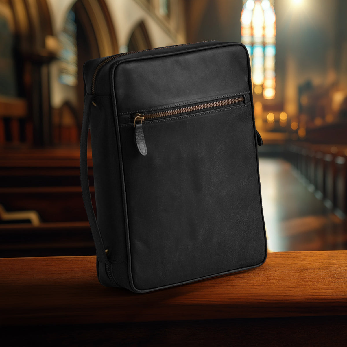 Handmade Vintage Leather Bible Cover for Men & Women - Large Protective Bible Case & Organizer for Church, Travel & Study Christian Religious Antique Bookmark