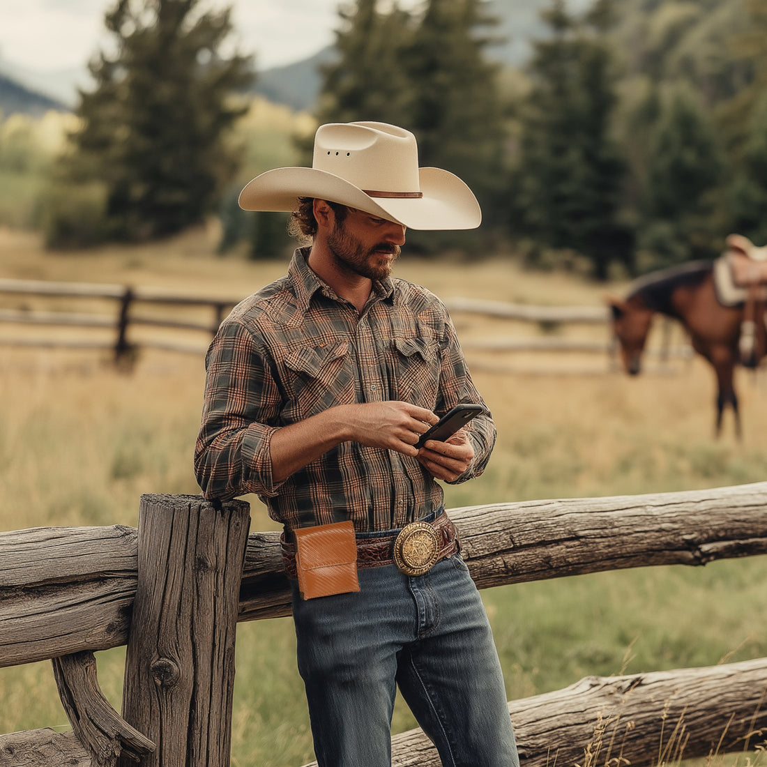 Carbon Fiber Genuine Leather Flip Phone Holster with Belt Clip Universal Cell Phone Pouch for Samsung Galaxy Z Flip 6/Z 5/ Galaxy Z 4/ Z 3 5G/ Motorola Moto Razr 2024