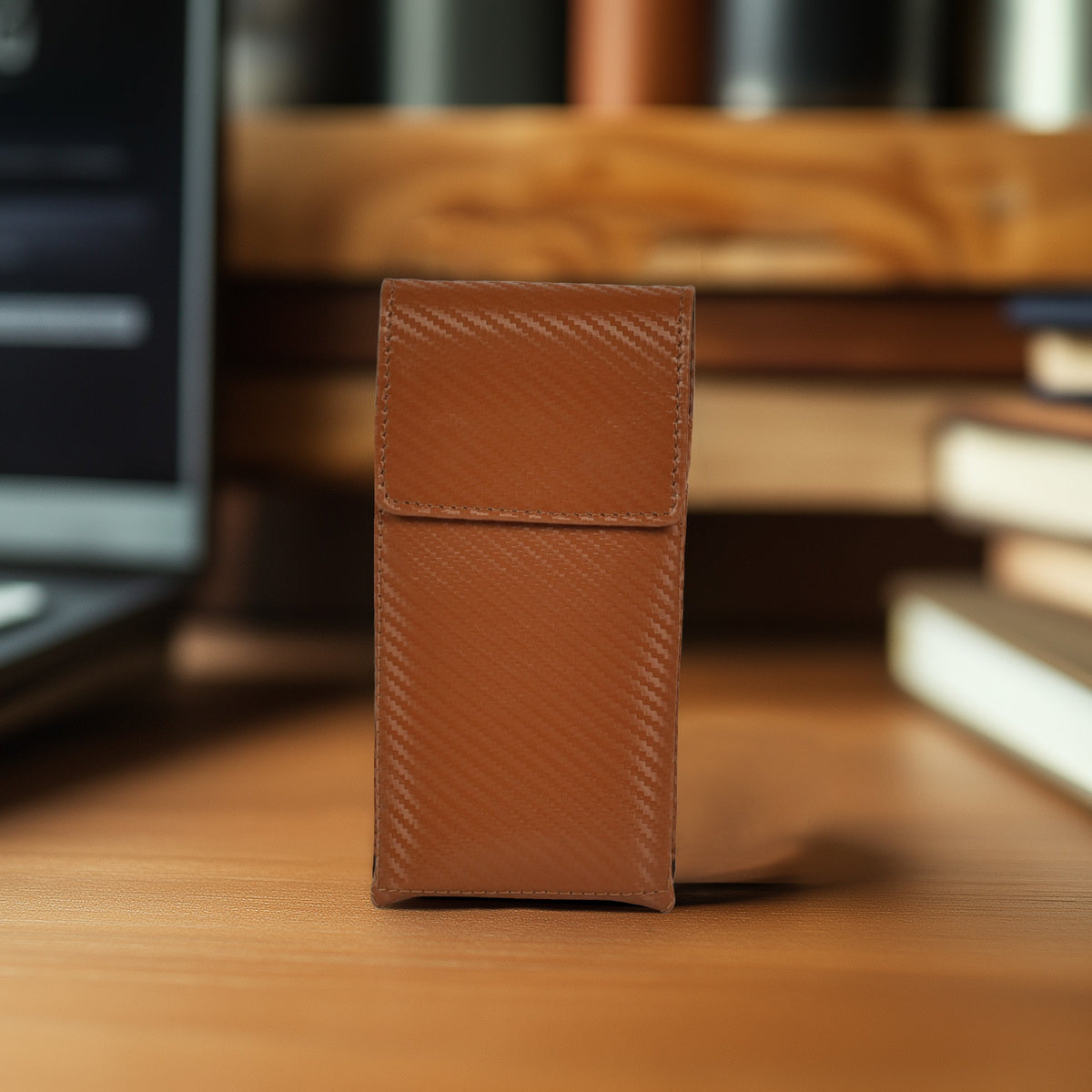 LEATHER VILLAGE Carbon Fiber Genuine Leather Phone Holster with Belt Clip - Available in Black, Brown, Tan