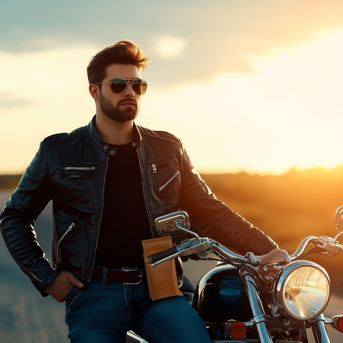 LEATHER VILLAGE Carbon Fiber Genuine Leather Phone Holster with Belt Clip - Available in Black, Brown, Tan