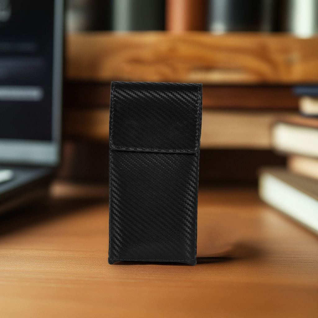 Genuine Carbon Leather Phone Holster - Black Leather Village