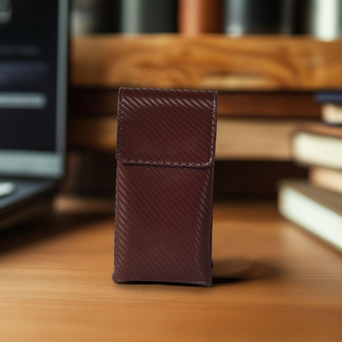 Genuine Carbon Leather Phone Holster - Brown