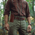 Genuine Carbon Leather Phone Holster - Brown Leather Village