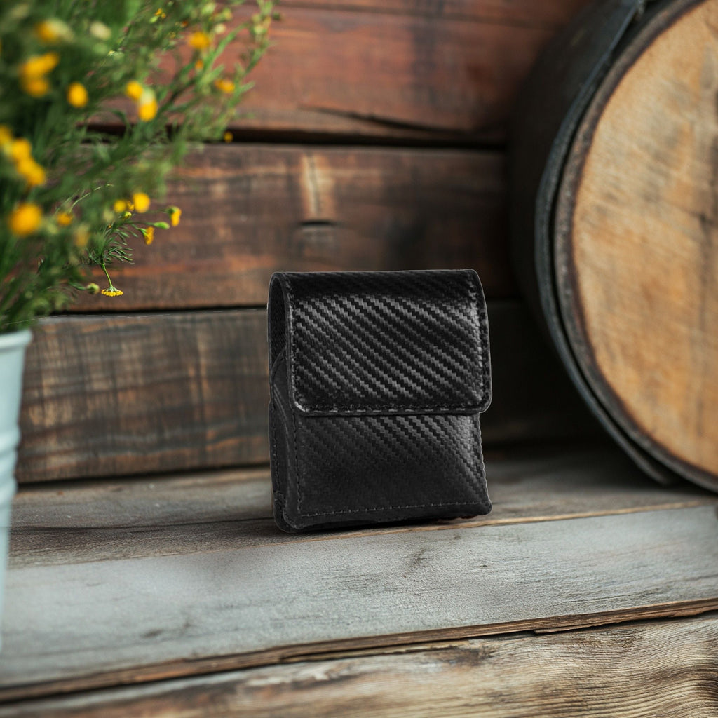 Carbon Fiber Leather Flip Phone Holster - Black Leather Village