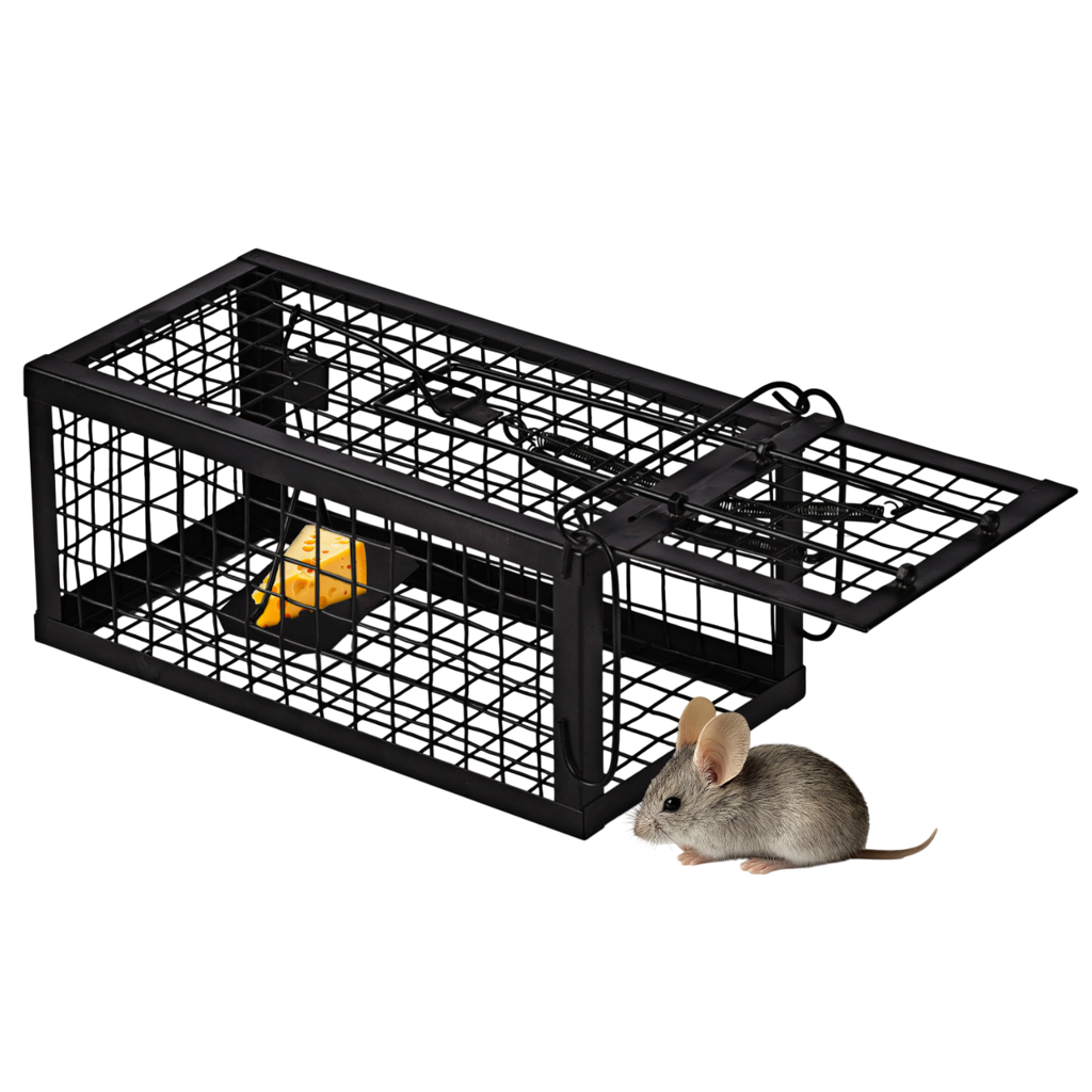 Rat Traps Humane Live Mouse Vole Chipmunk Trap Cage - (Black) Leather Village